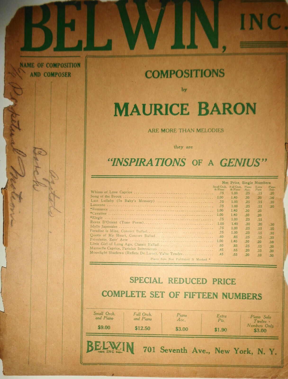 Perpetual motion, by Gaston Borch. 1918, for orchestra.