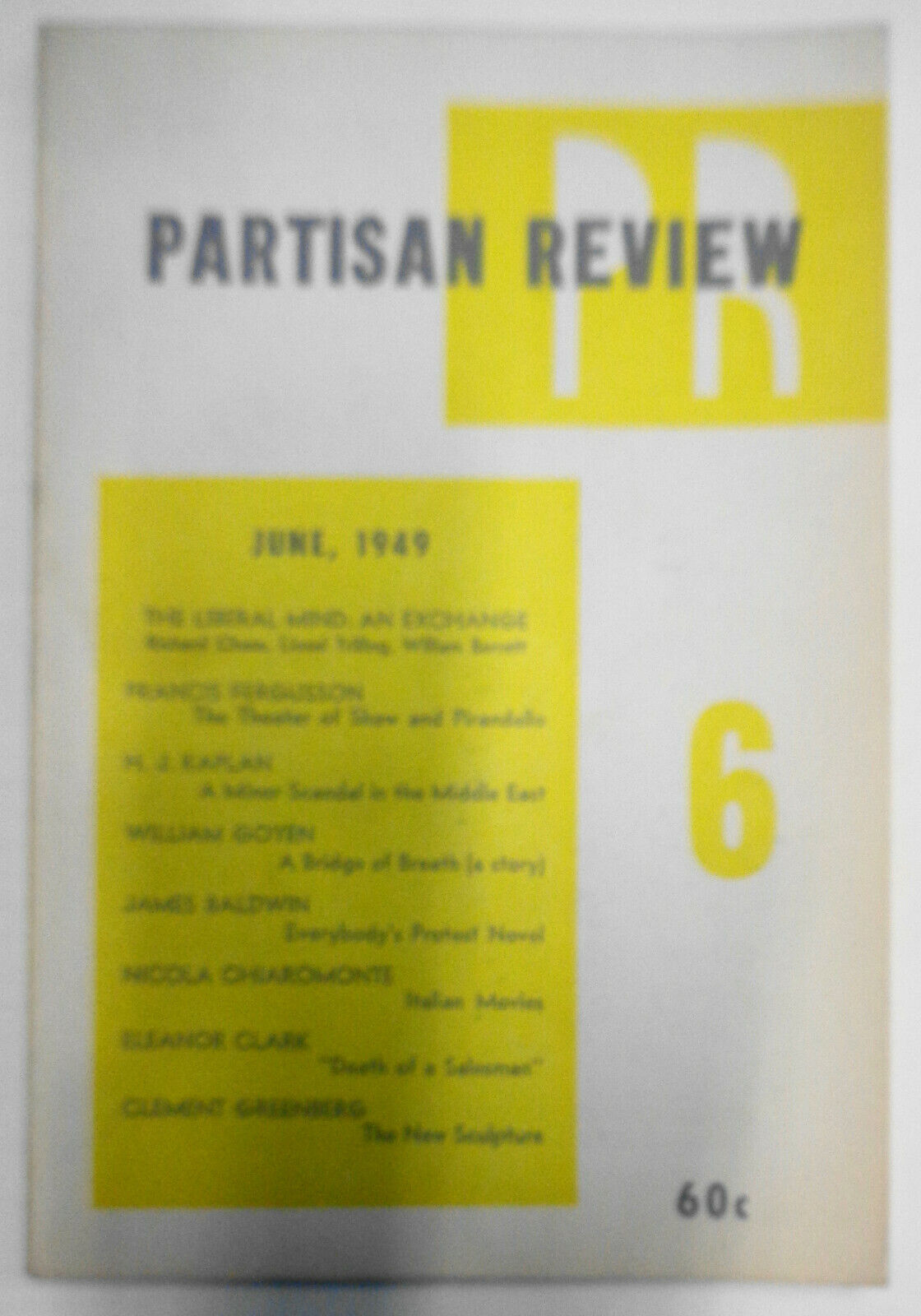 Partisan Review June 1949 - James Baldwin, Robert Motherwell frontispiece, etc