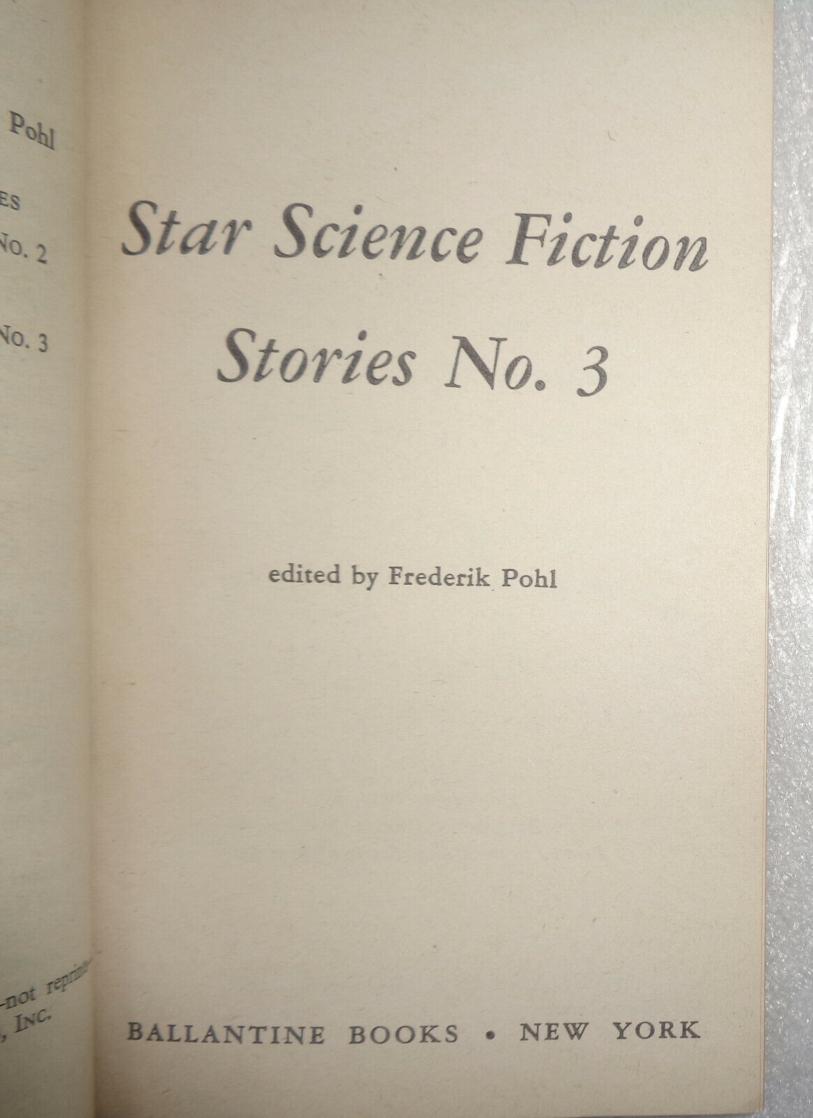 Star science fiction stories No. 3, by Frederik Pohl 1954 1st printing paperback