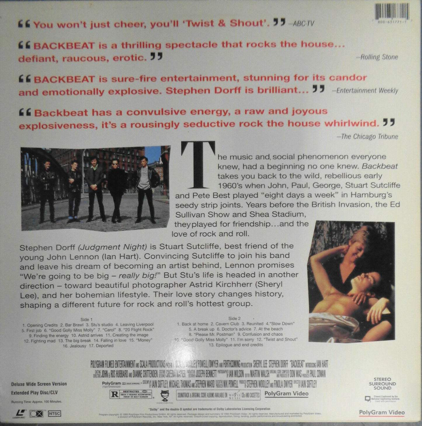 2 Rock Music Laserdiscs Lot : The Commitments & Back Beat (Beatles early history