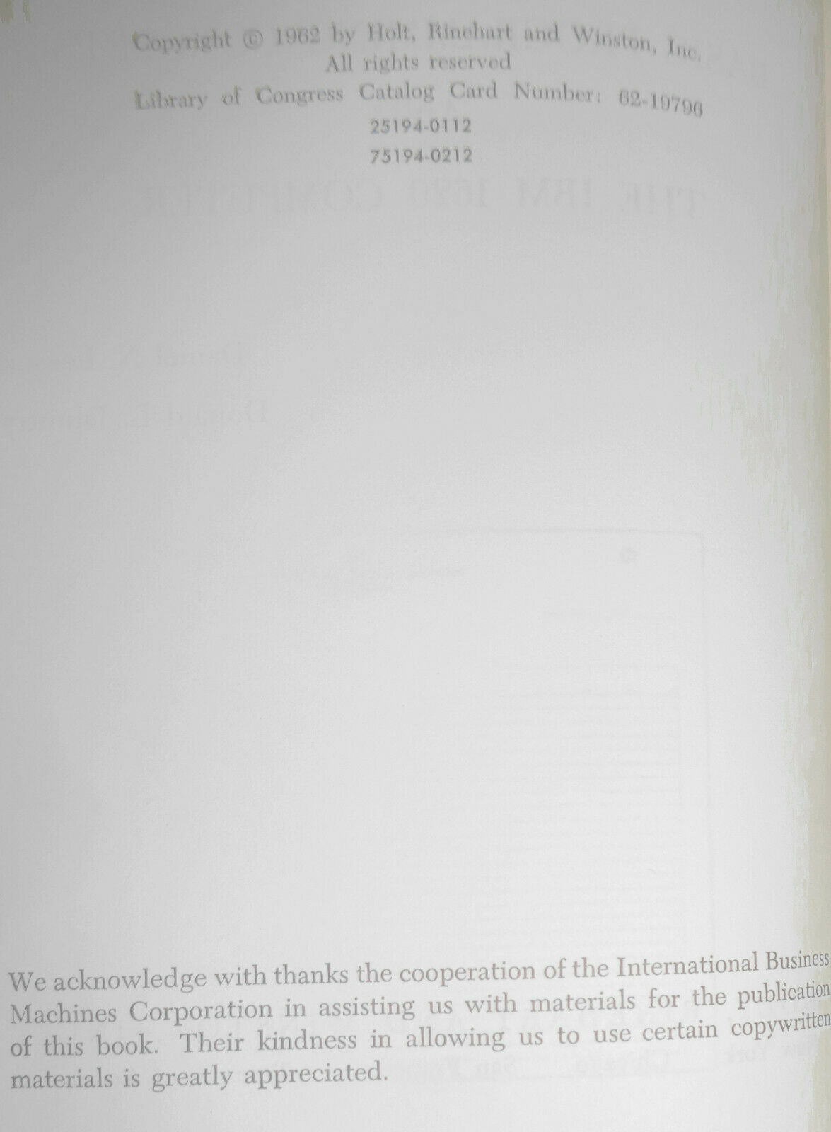 Basic Programming Concepts and the IBM 1620 Computer. 1962 1st edition