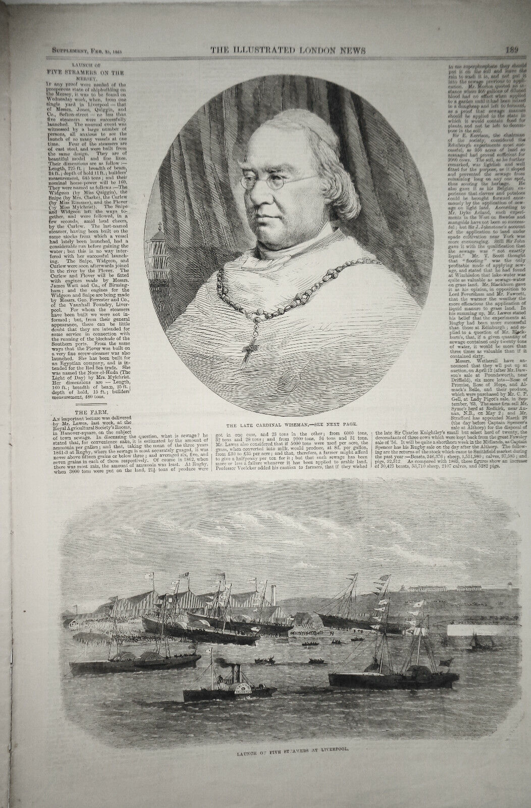 THE ILLUSTRATED LONDON NEWS FEBRUARY 25, 1865 - ORIGINAL ISSUE - NAPOLEONISM