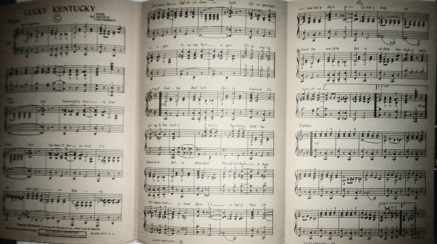Lucky Kentucky by Billy Rose, Mort Dixon, Ray Henderson. 1924 for orchestra
