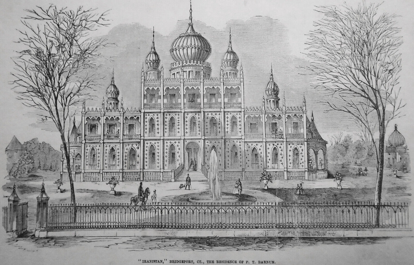 "Iranistan", Residence of P. T. Barnum & Ruins Of "Iranistan" - 1858 Leslie's