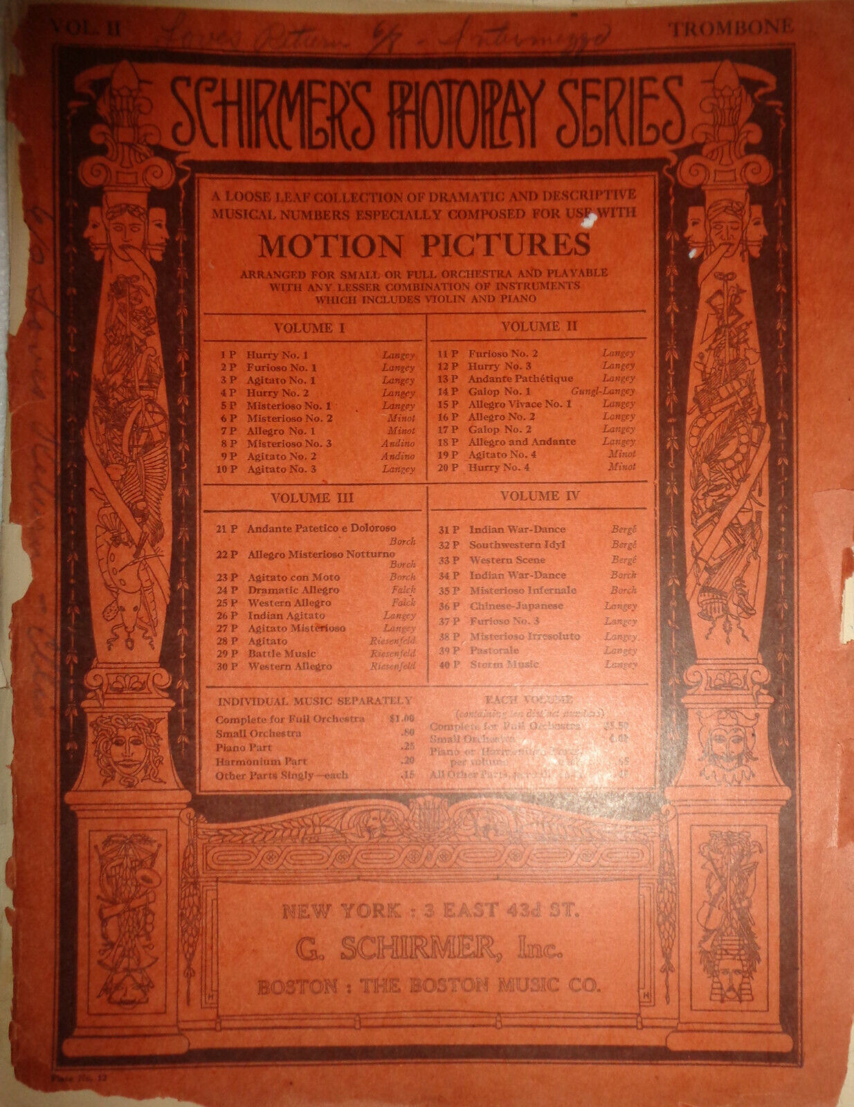 "LOVE'S RETURN" NOVELETTE, BY M. MELLVILLE ELLIS - 1905 - FOR ORCHESTRA