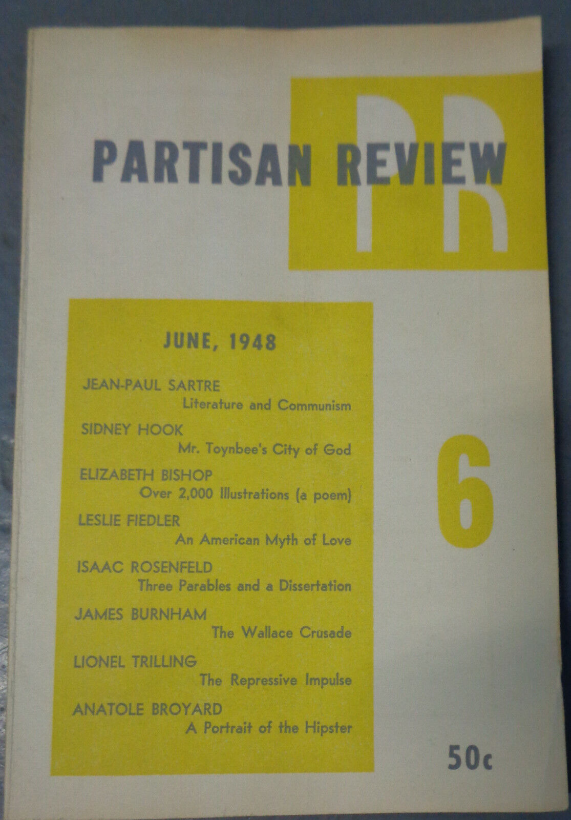 Partisan Review June 1948 - Elizabeth Bishop, Jean-Paul Sartre, Anatole Broyard