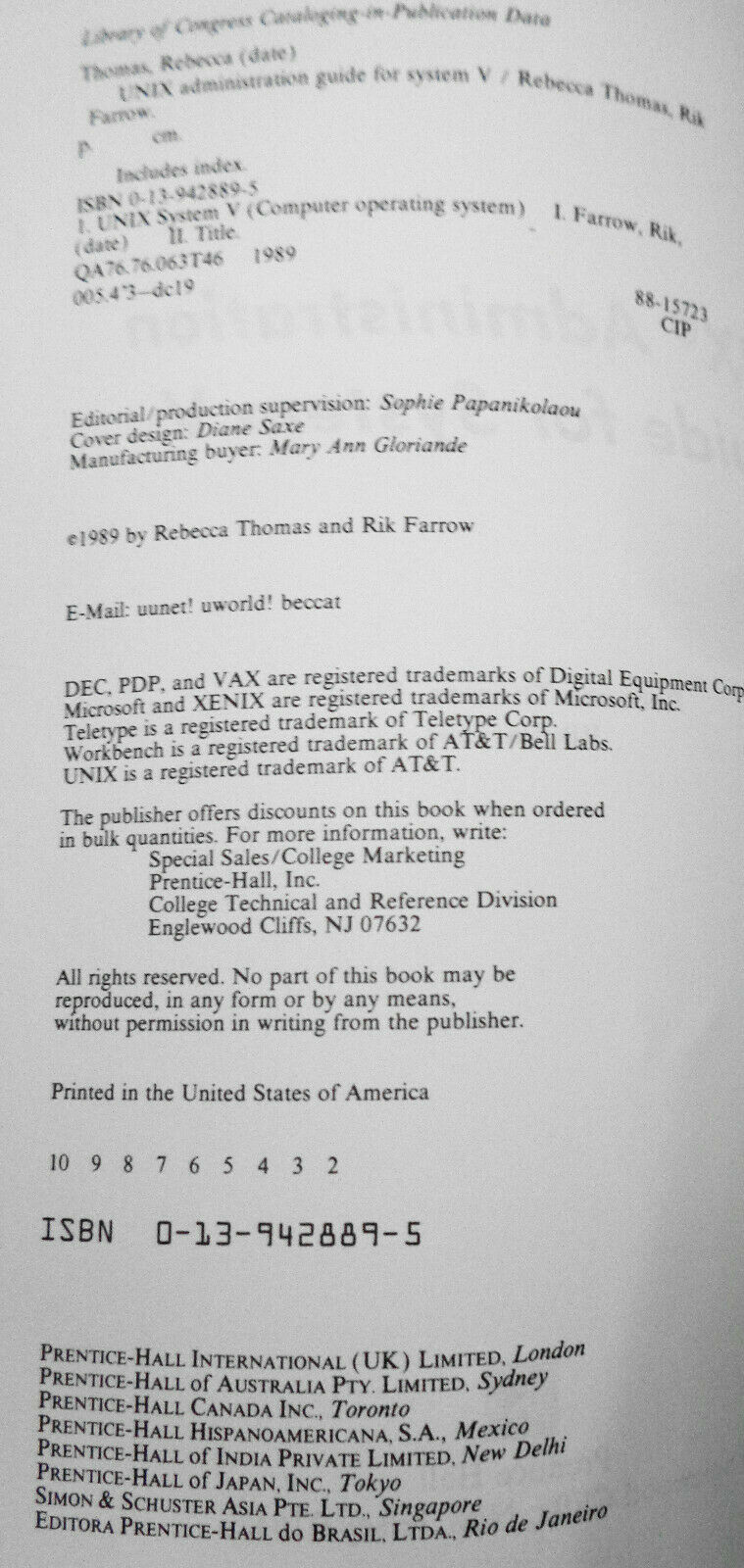 UNIX System V - three books lot - RebeccaThomas, Michael Waite