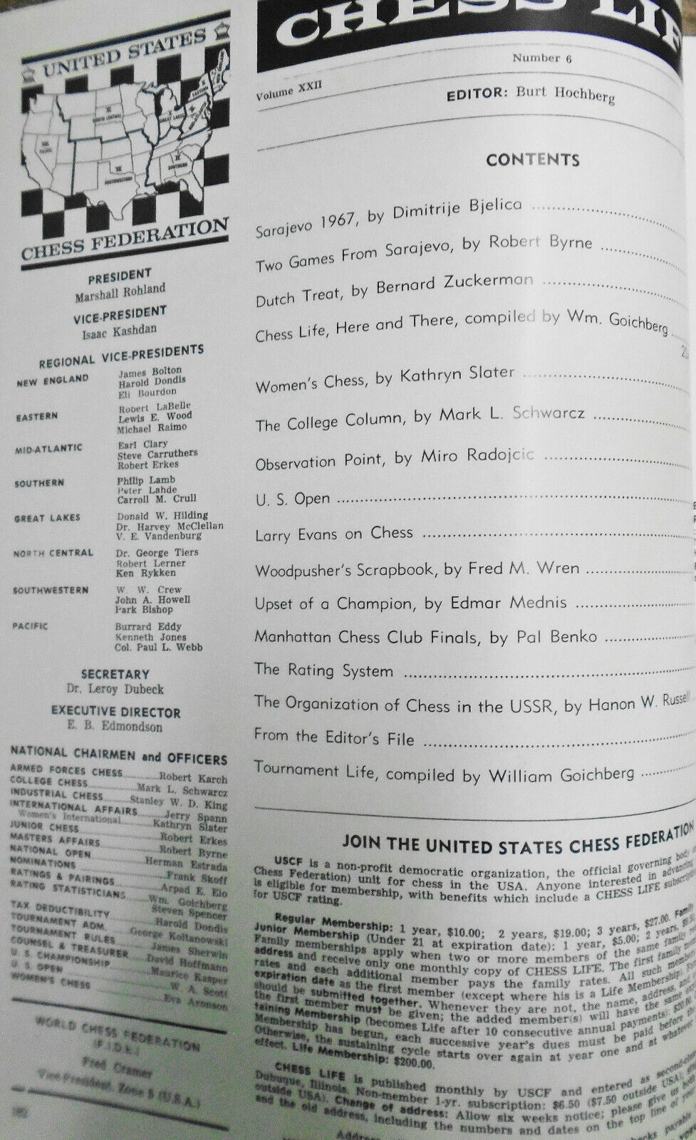 Chess Life, July 1967 - U.S. Women's Champion, Gisela Gresser