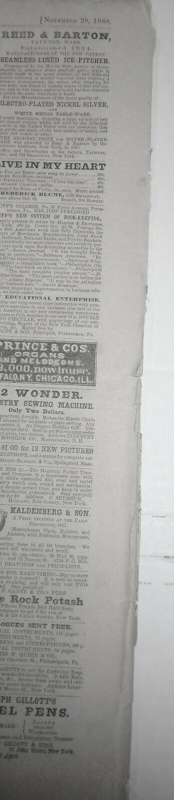 Harper's Weekly November 28, 1868 - Original Complete issue. Cuban Affairs,etc..