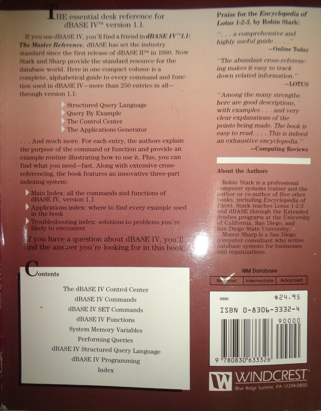 dBASE IV database programming lot of 8 books