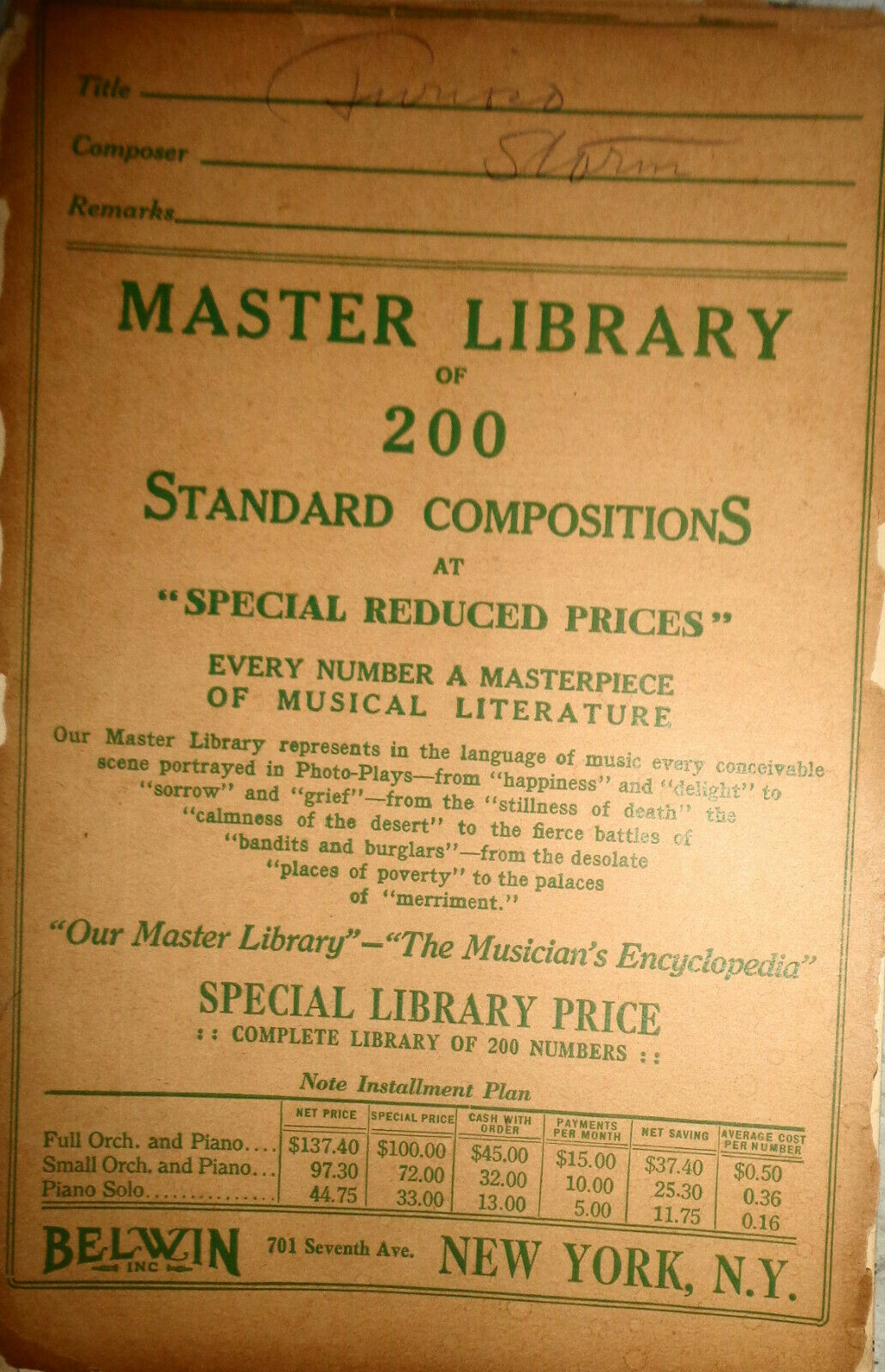 Storm furioso : descriptive, by Adolf Minot - 1916 For orchestra