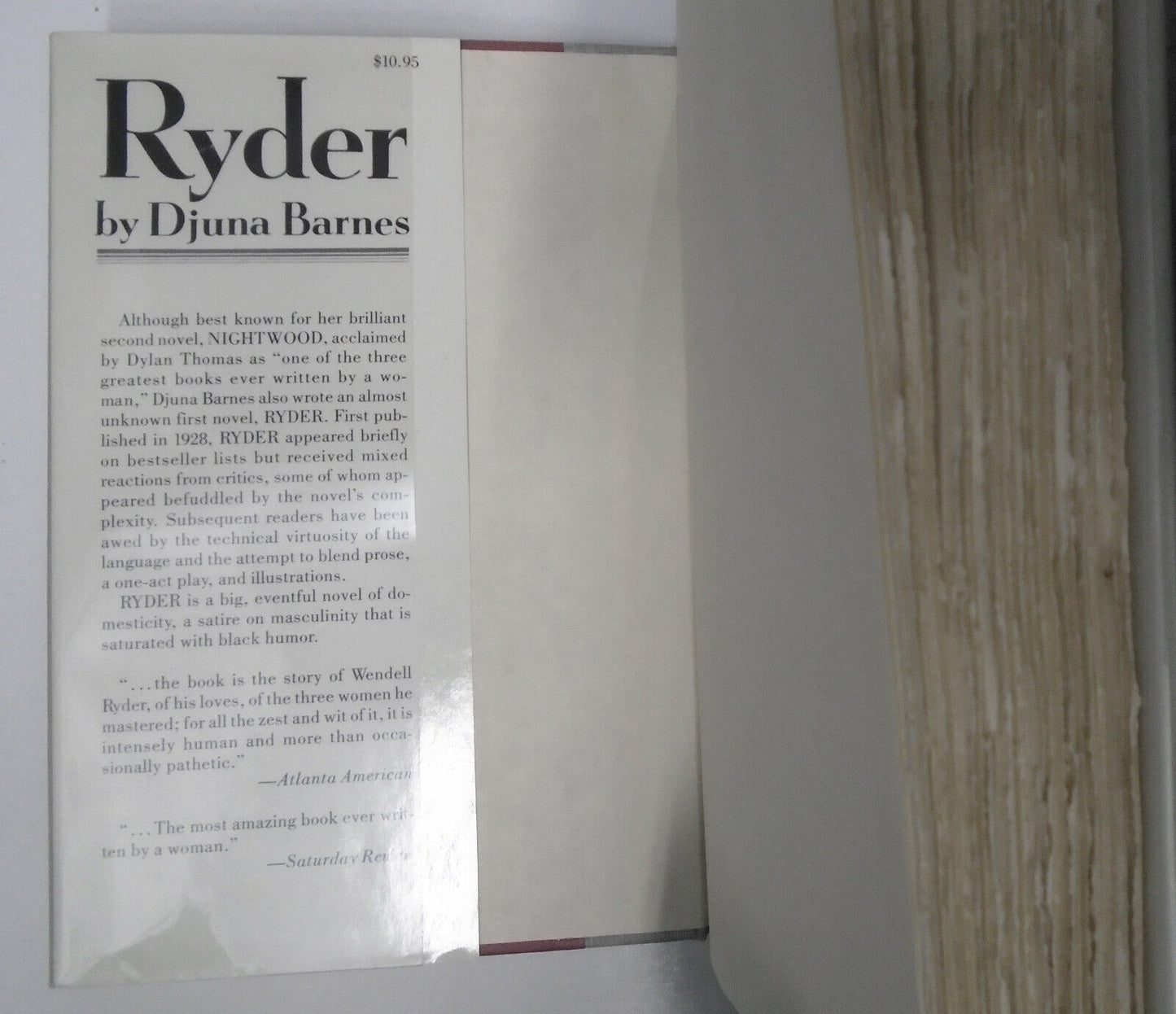 Ryder, by Djuna Barnes. 1979 Hardcover/DJ. Fine/Fine. Illustrations by author.