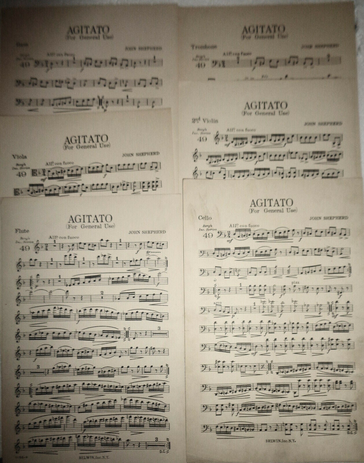 AGITATO (FOR GENERAL USE), by John Shepherd - 1917, orchestra score