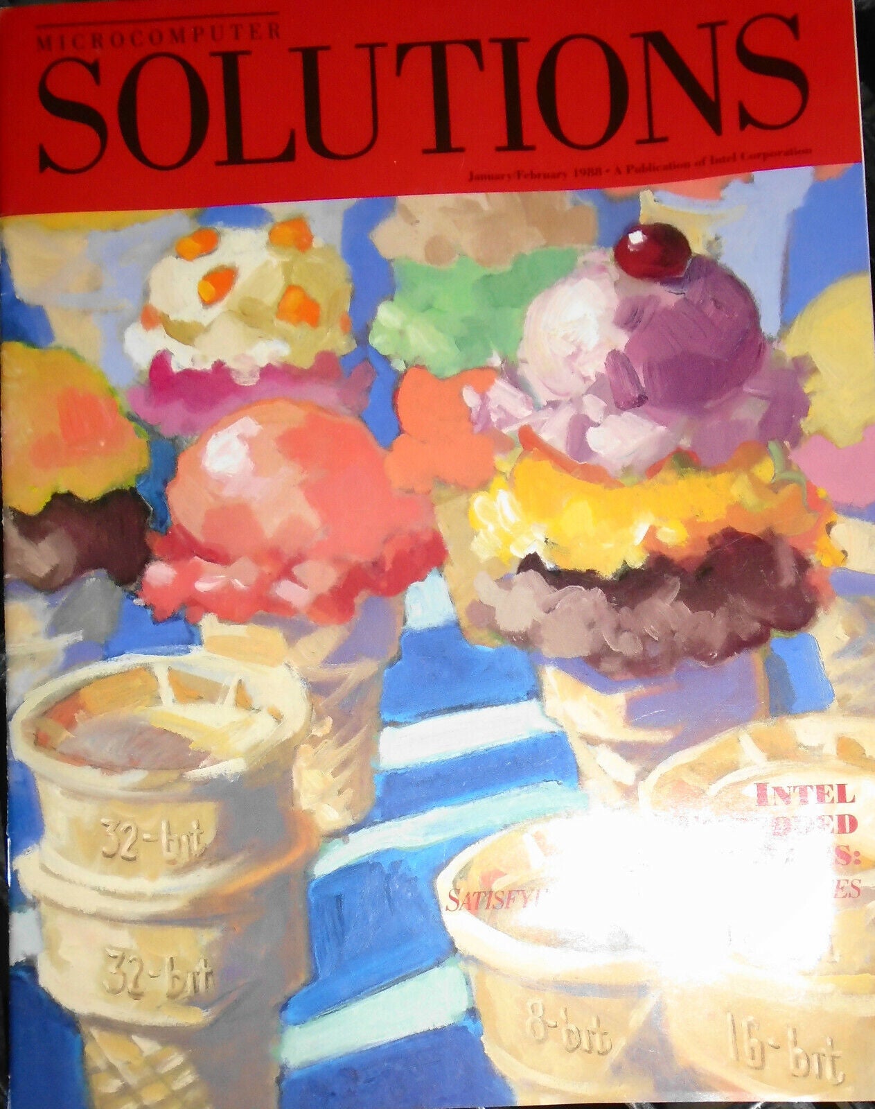 Microcomputer Solutions - Lot of 4 Intel Corporation magazines, 1984 - 1988