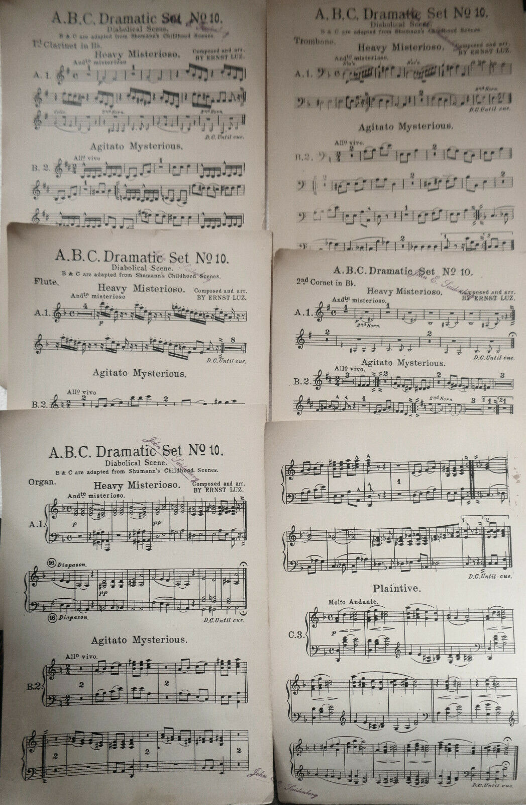A.B.C. dramatic set no. 10 : diabolical scene, by Ernst Luz. 1915 orchestra scor