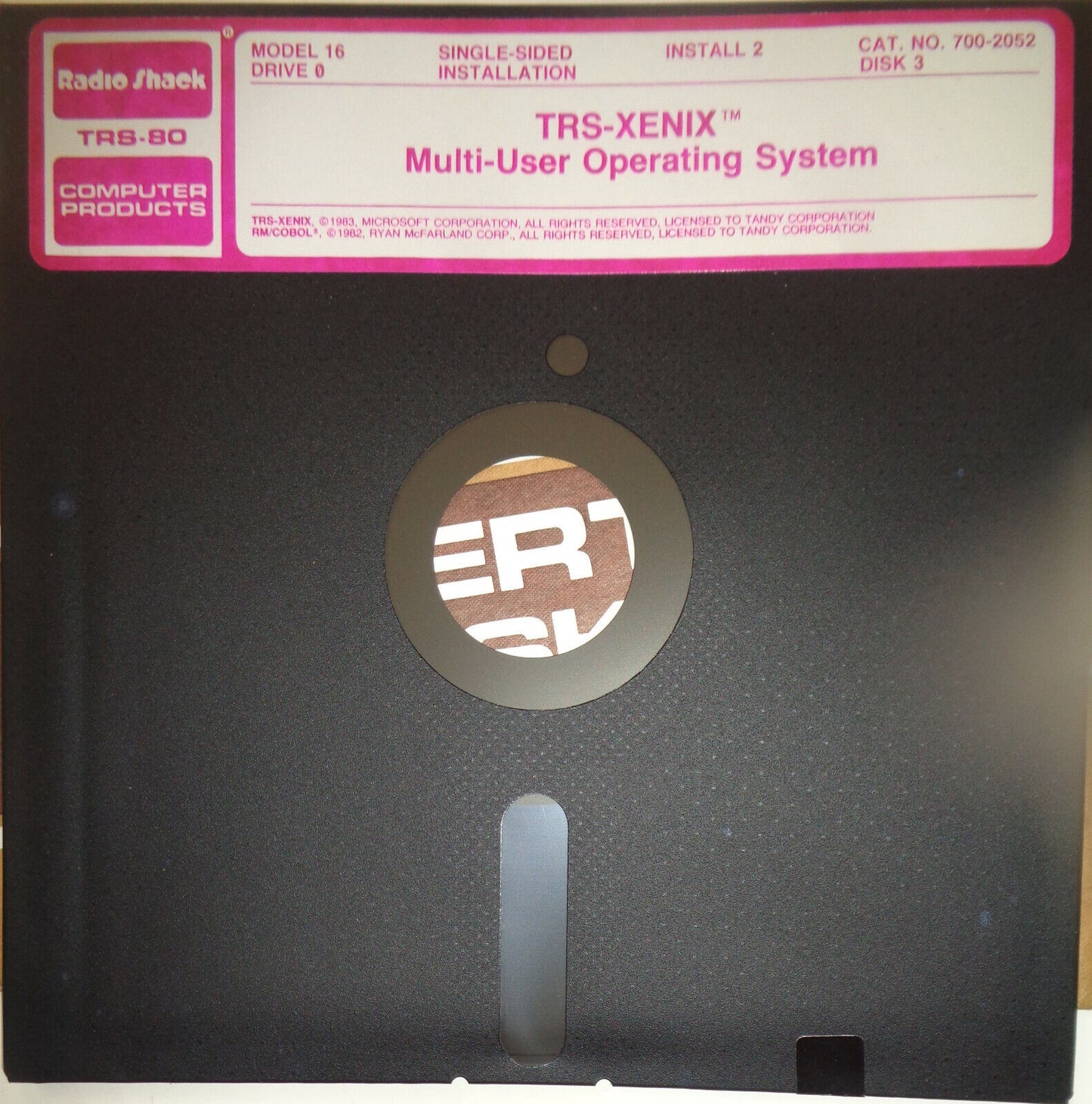 Radio Shack TRS-80 Model 16 XENIX Multi-User Operating System program - 1983
