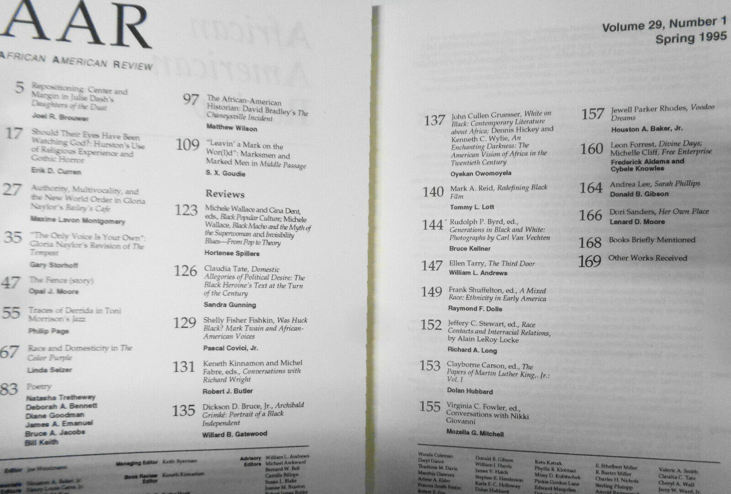 African American Review : Spring & Summer 1994 & Spring 1995 - Lot of 3 issues