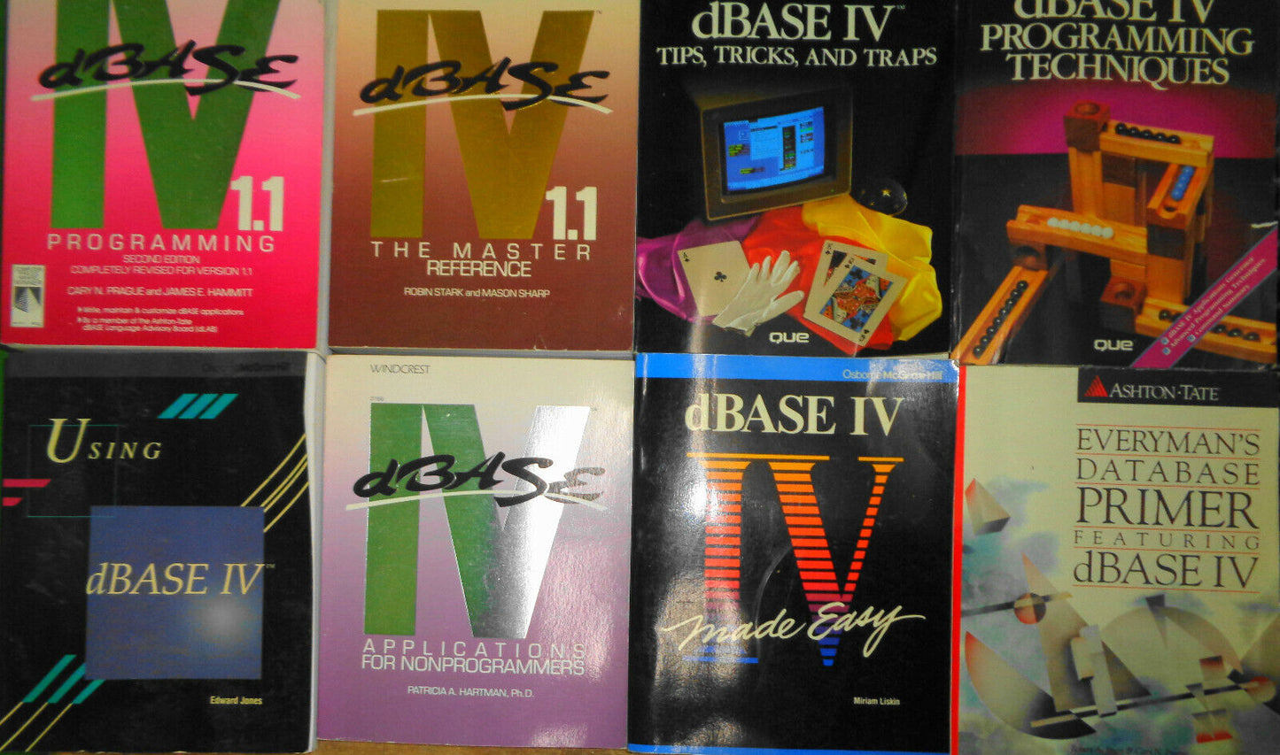 dBASE IV database programming lot of 8 books