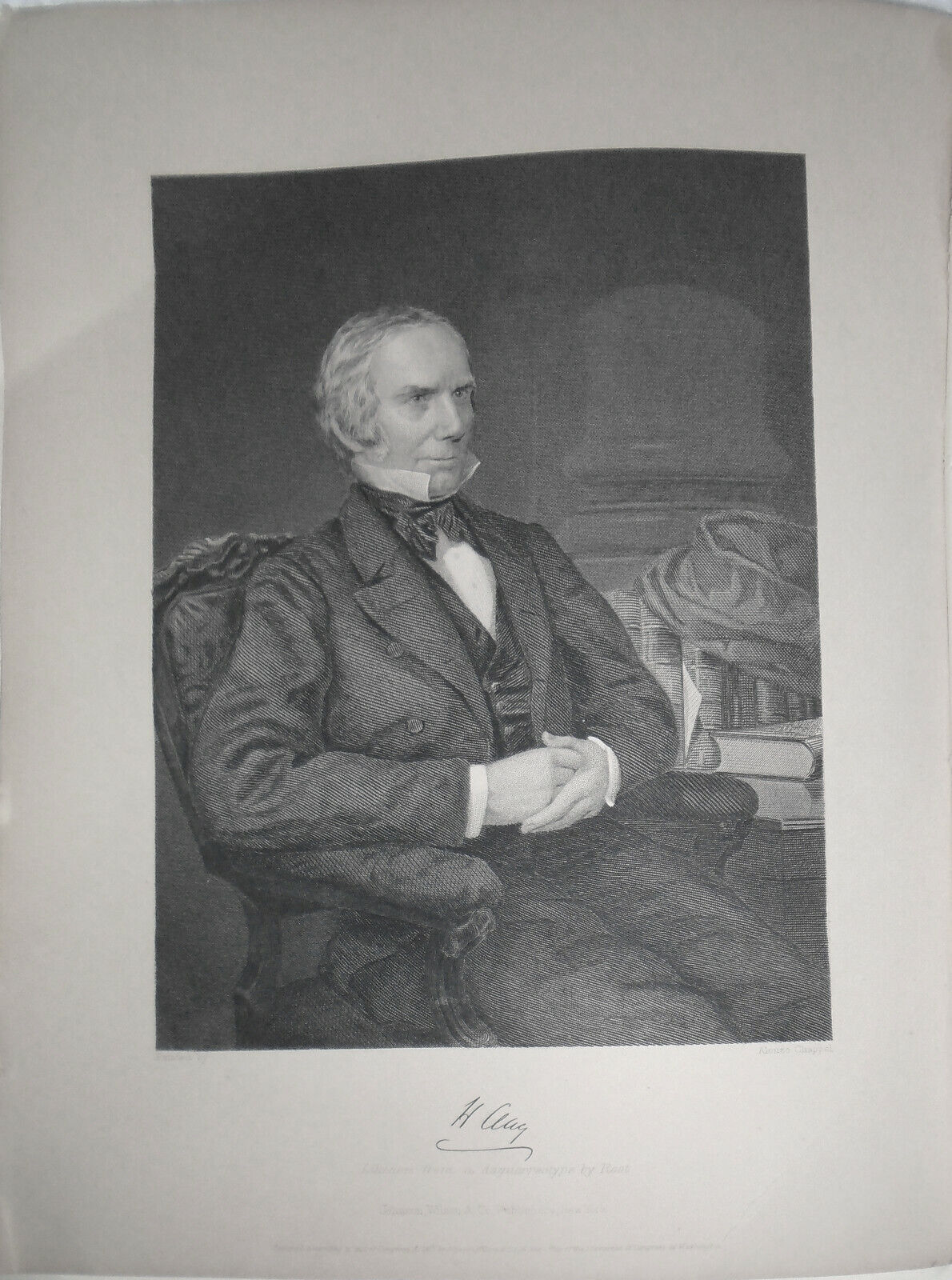Henry Clay - original portrait engraving - 1876 Duyckinck Int'l Gallerie
