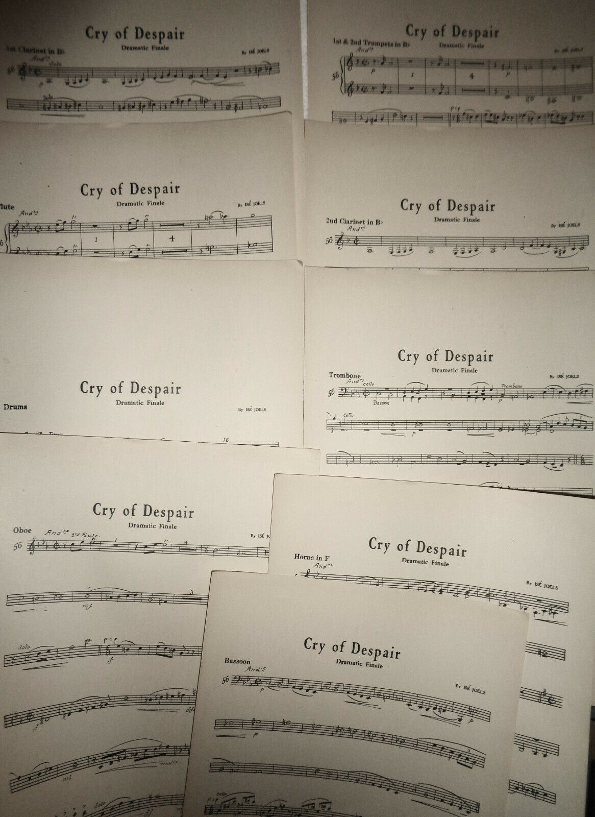 CRY OF DESPAIR - DRAMATIC FINALE, by Ise Joels - 1920 FOR ORCHESTRA