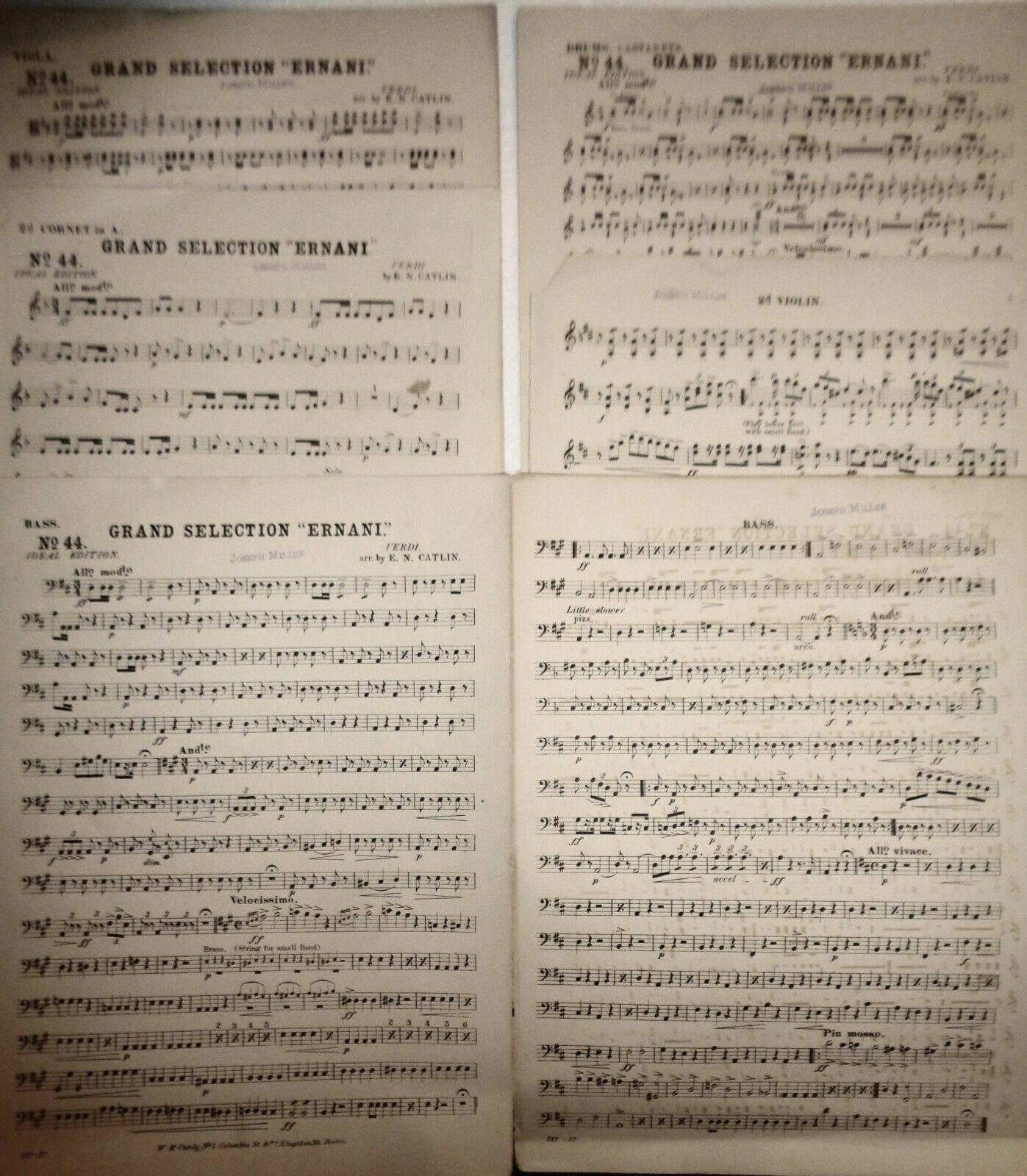 GRAND SELECTION "ERNANI", by VERDI (ARRANGED BY E.N. CATLIN) FOR ORCHESTRA