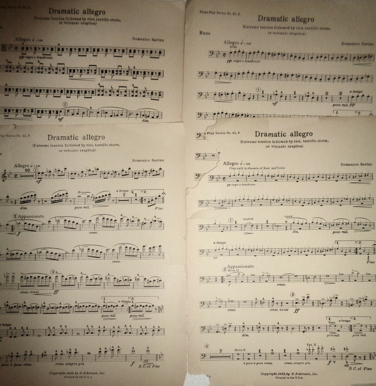DRAMATIC ALLEGRO - EXTREME TENSION FOLLOWED BY RIOT... Savino 1923 for orchestra
