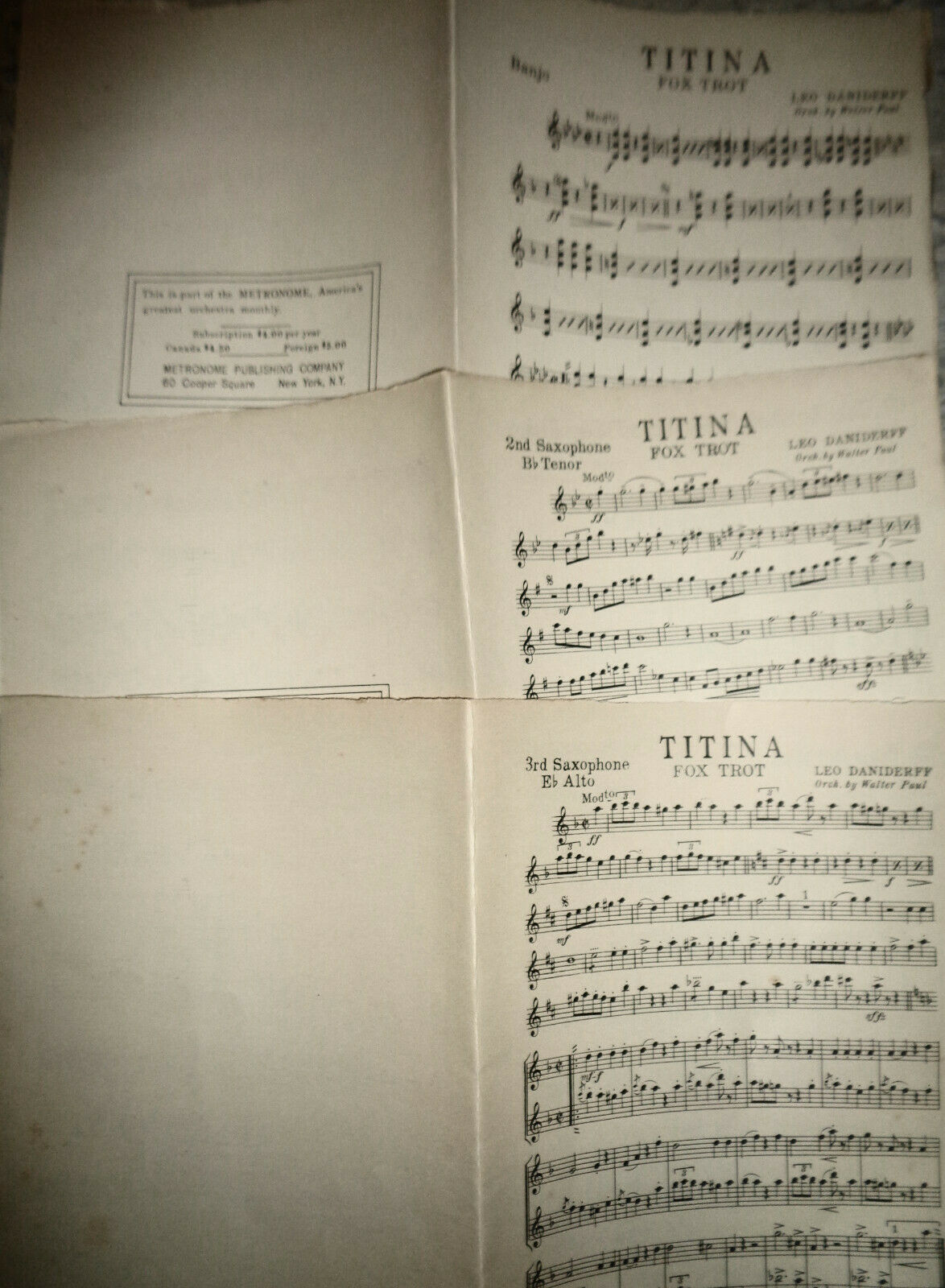 I'll Take Her Back If She Wants To Come Back / Titina - 1925 for orchestra