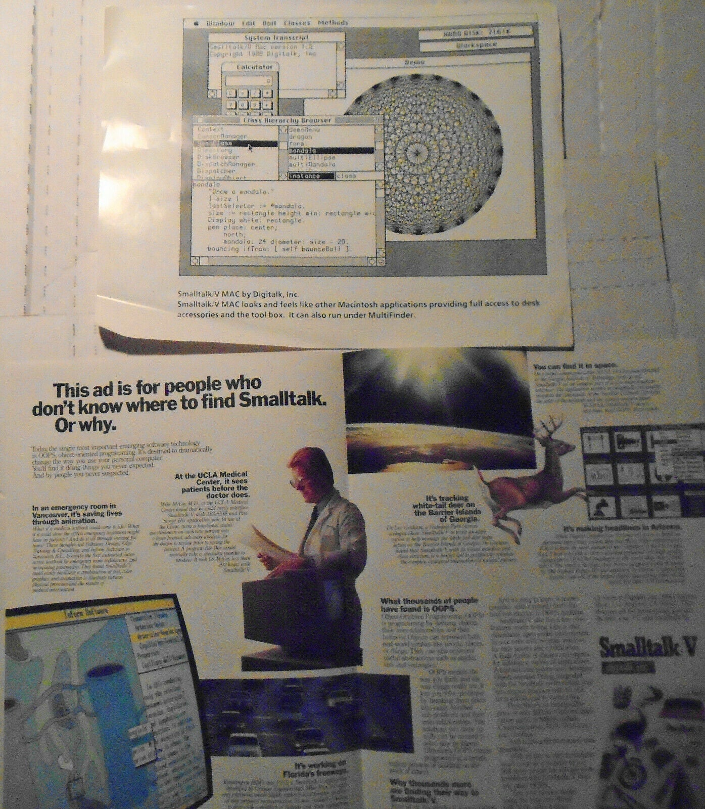 Smalltalk - 2 Press Kits: ParcPlace & Digitalk. 1990 & 1988
