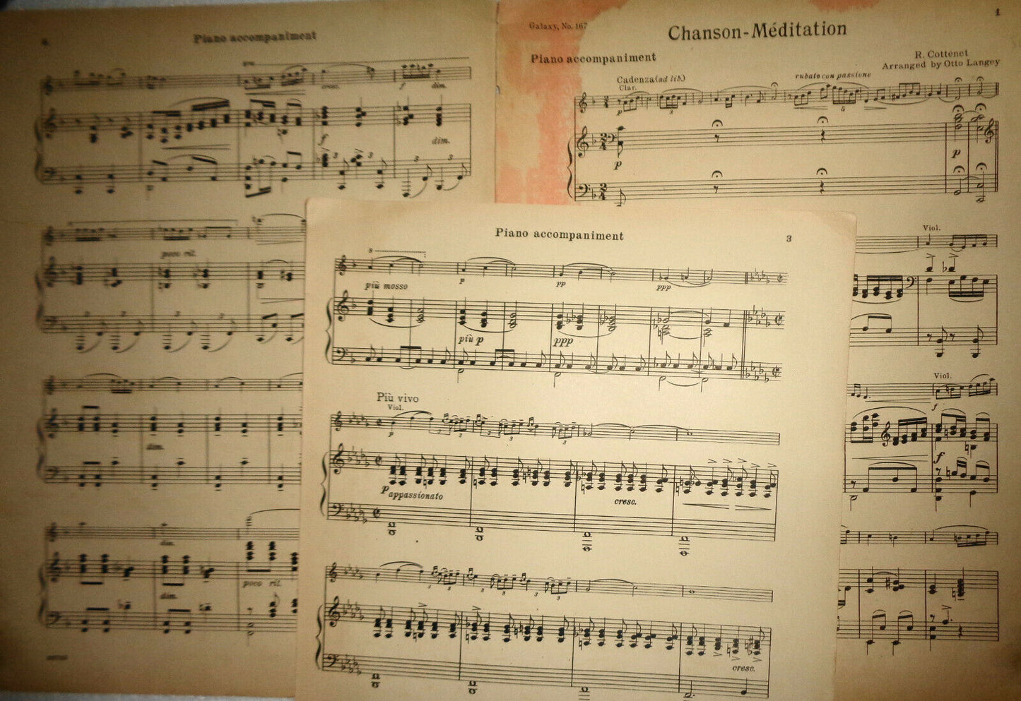 Chanson-Méditation, by R. Cottenet ; arr. by Otto Langey. 1909 for orchestra