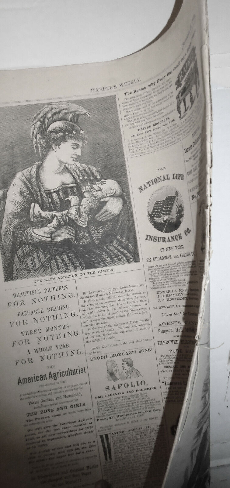 Harper's Weekly September 25, 1869 - Original Complete. Colliery Disaster