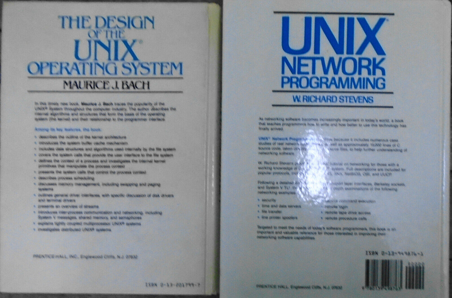 Design of the UNIX Operating System & UNIX Network Programming - 2 hardcovers