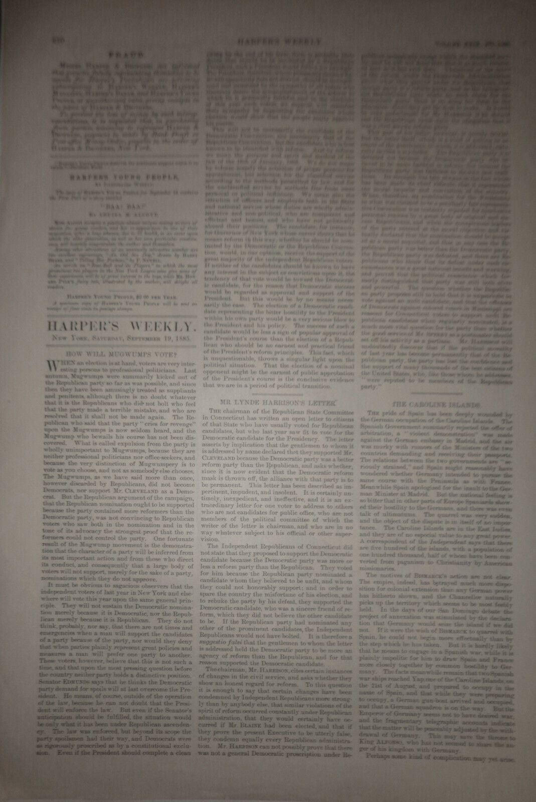 International Yacht Races "Puritan" Fouling "Genesta" - Harper's Weekly 1885