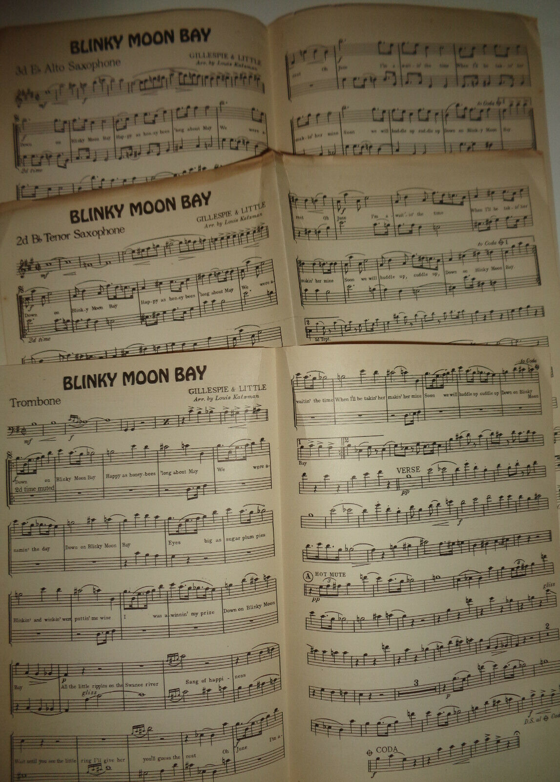 Blinky Moon Bay, by Haven Gillespie; Geo A Little. 1925. For orchestra