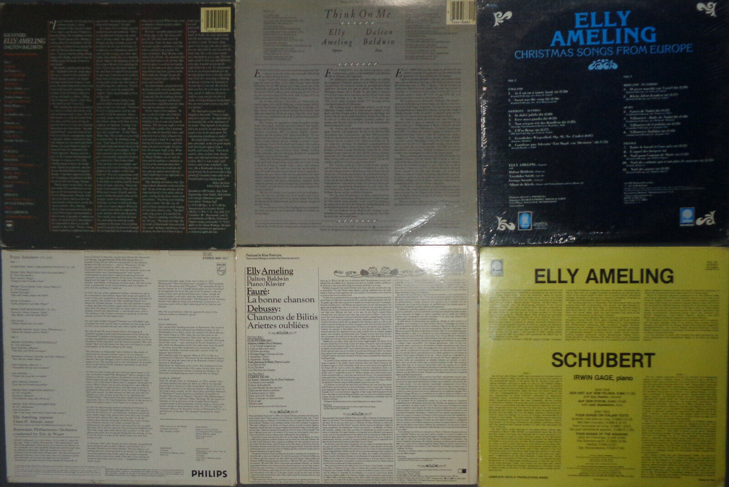 Elly Ameling : 6 LPs lot - 2 are mint, sealed - other 4 with near mint vinyls