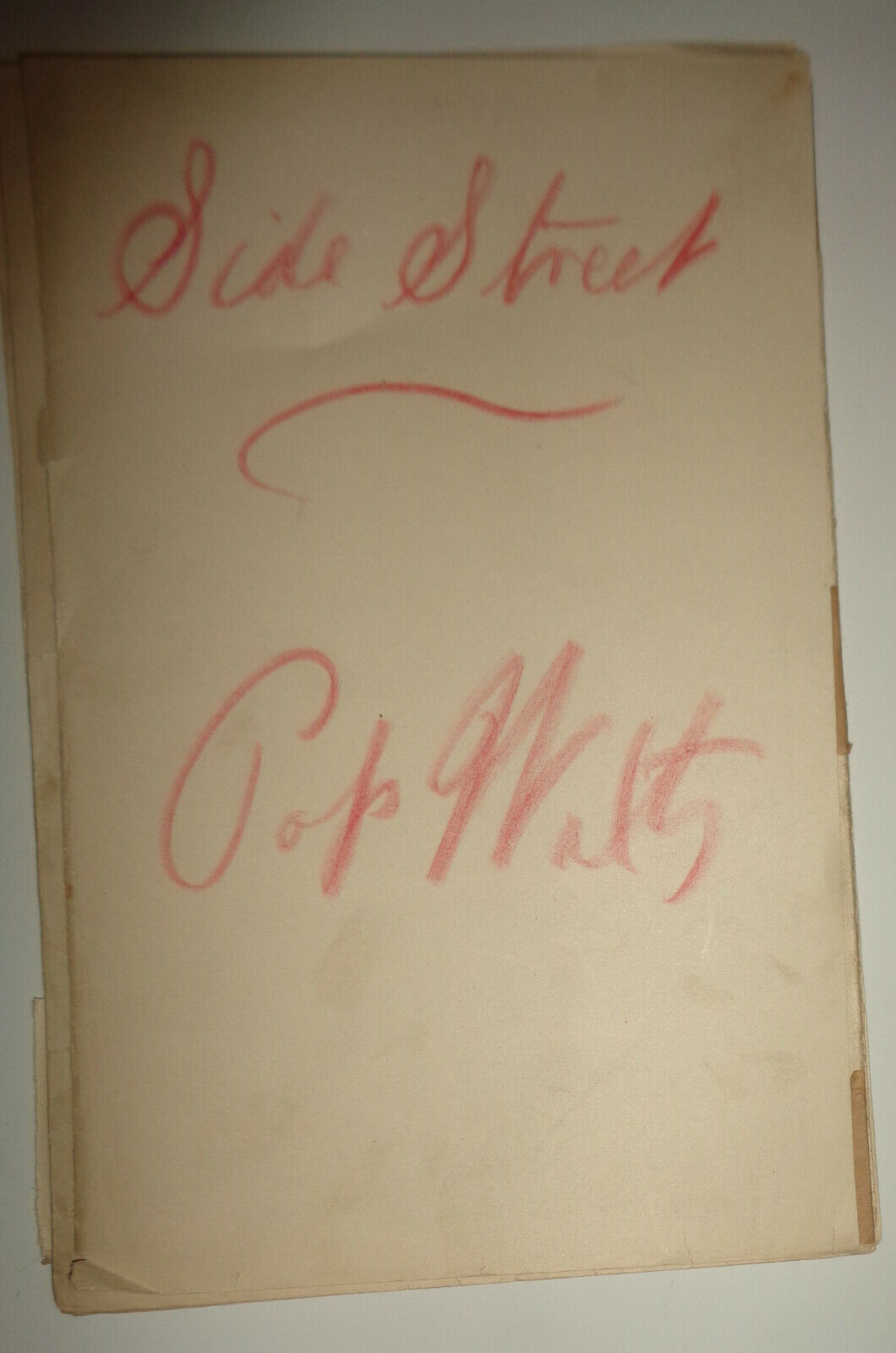 On a little side street, by Chas K Harris and Joseph E Howard 1921 for orchestra