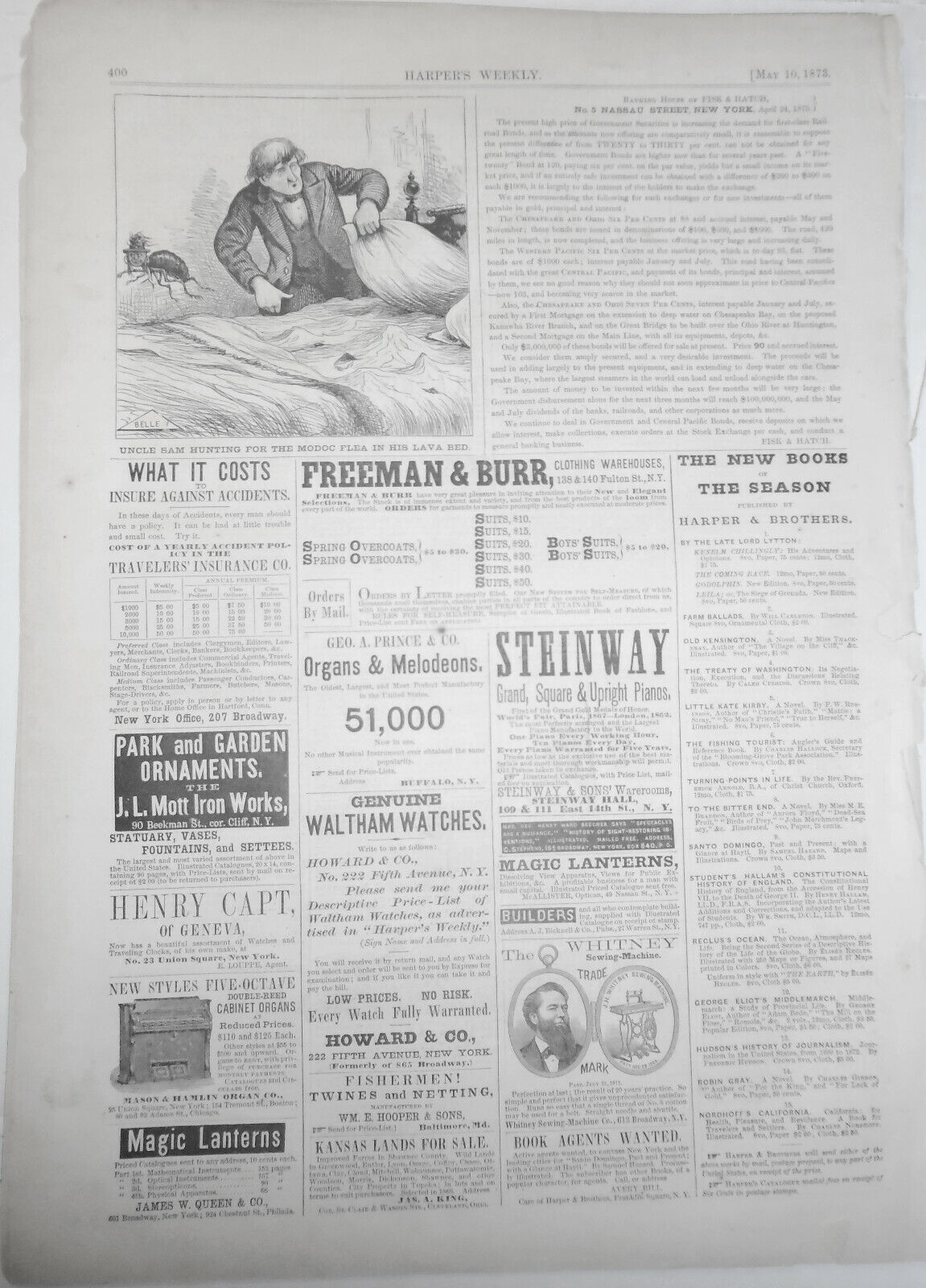 Louisiana Negro Murders, Indians Council, Harper's Weekly May 10, 1873