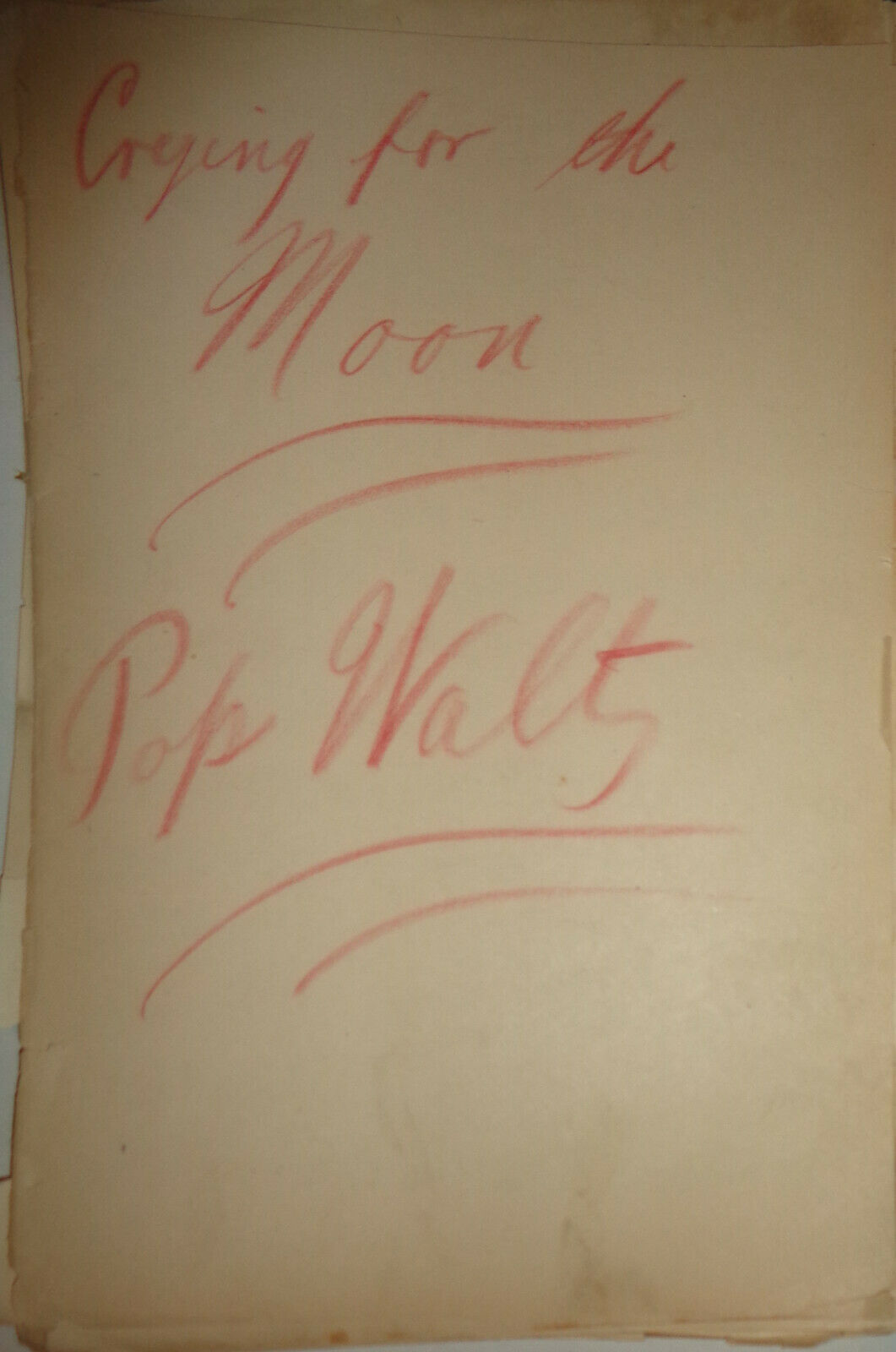 CRYING FOR THE MOON BY EDGAR LESLIE - 1921 - FOR ORCHESTRA