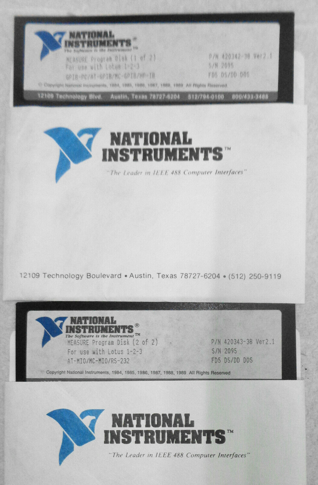 National Instruments' Measure for Lotus 1-2-3 software - 1989 - IBM 5.25 inch