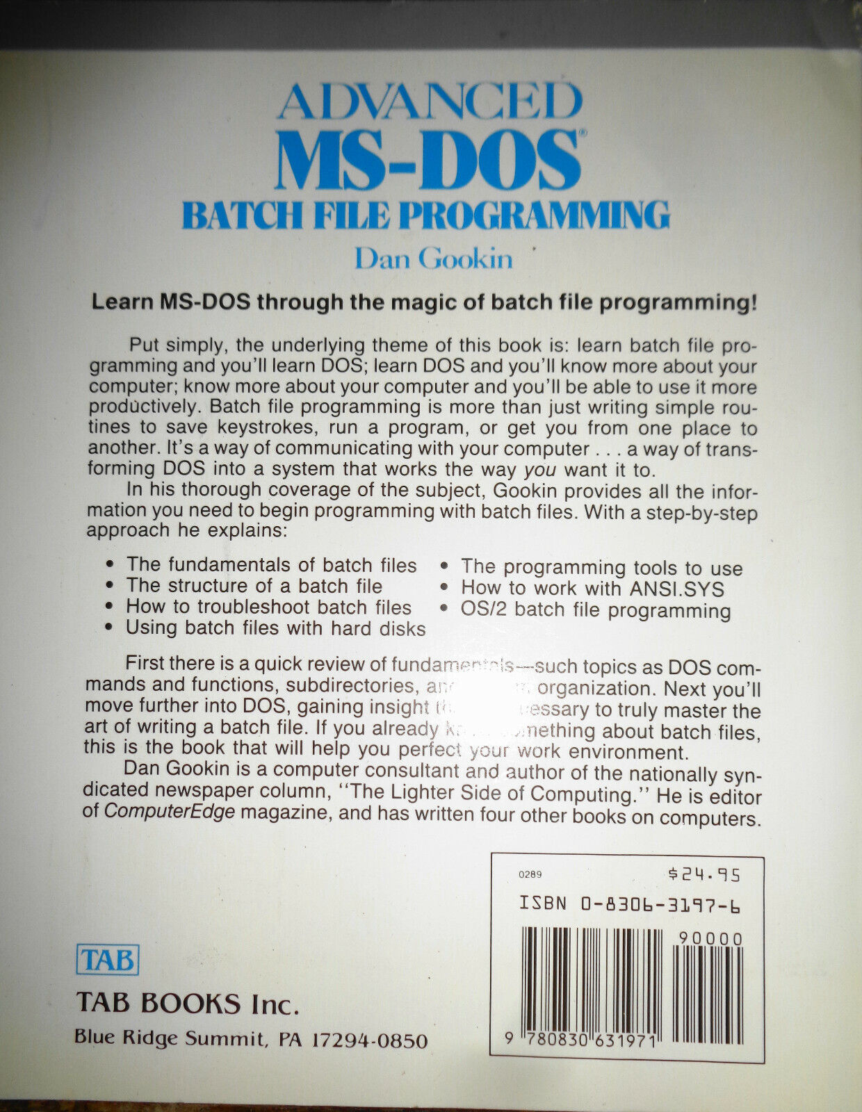 4 MS-DOS Programming books lot