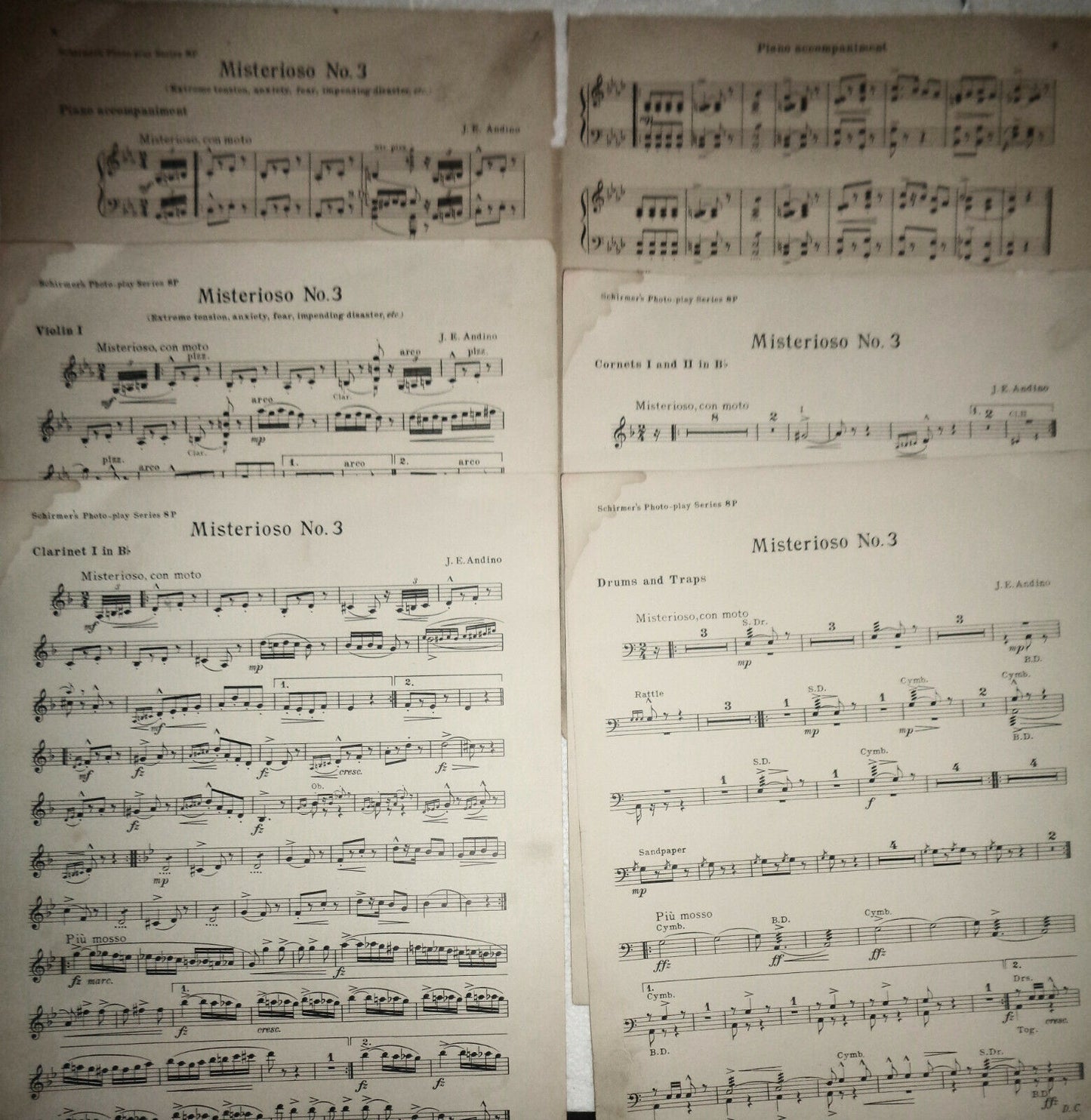 MISTERIOSO NO. 3 - EXTREME TENSION, ANXIETY..., by J Andino. 1915 for orchestra