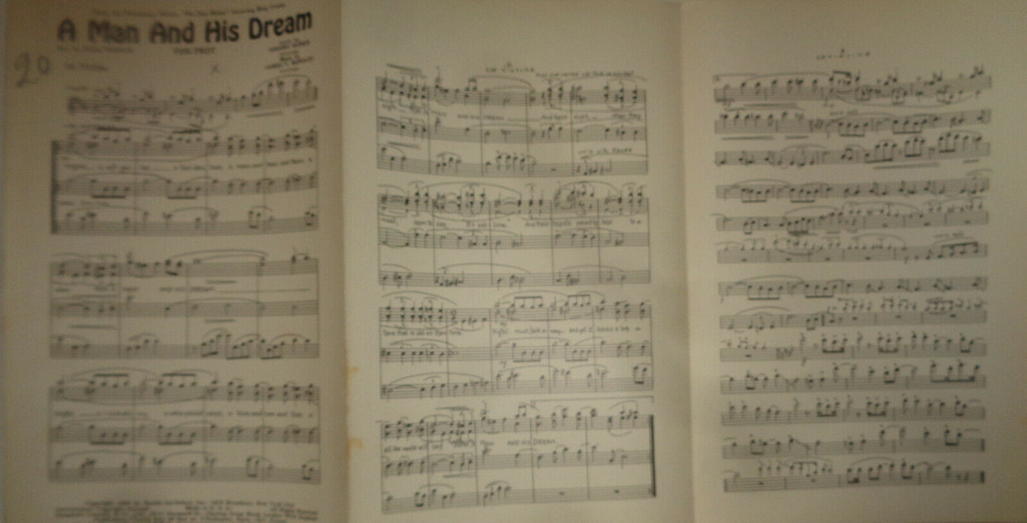 A MAN AND HIS DREAM - - FOX TROT -- SHEET MUSIC FOR ORCHESTRA - 1939
