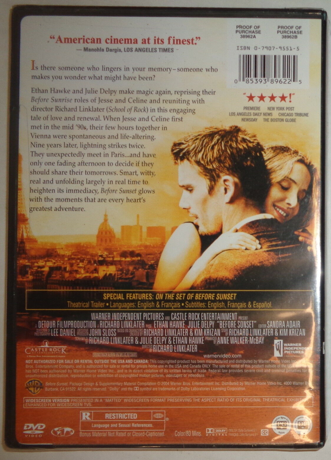 Before Sunset (DVD, 2004) - BRAND NEW - SEALED