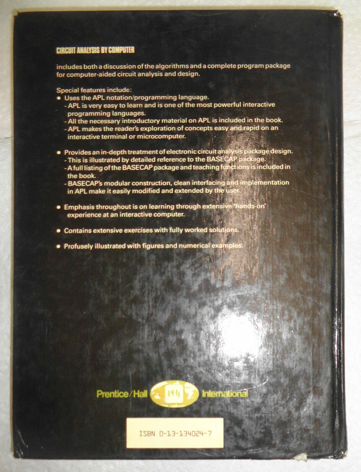 Circuit Analysis by Computer : From Algorithms to Package by Spence & Burgess