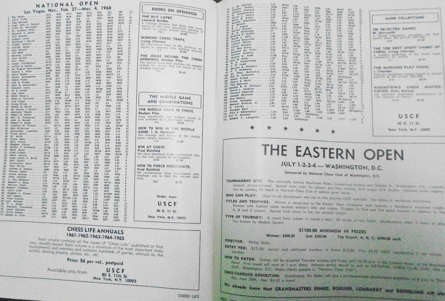 Chess Life, May 1966 - Petrosian retains title vs Spassky, etc.