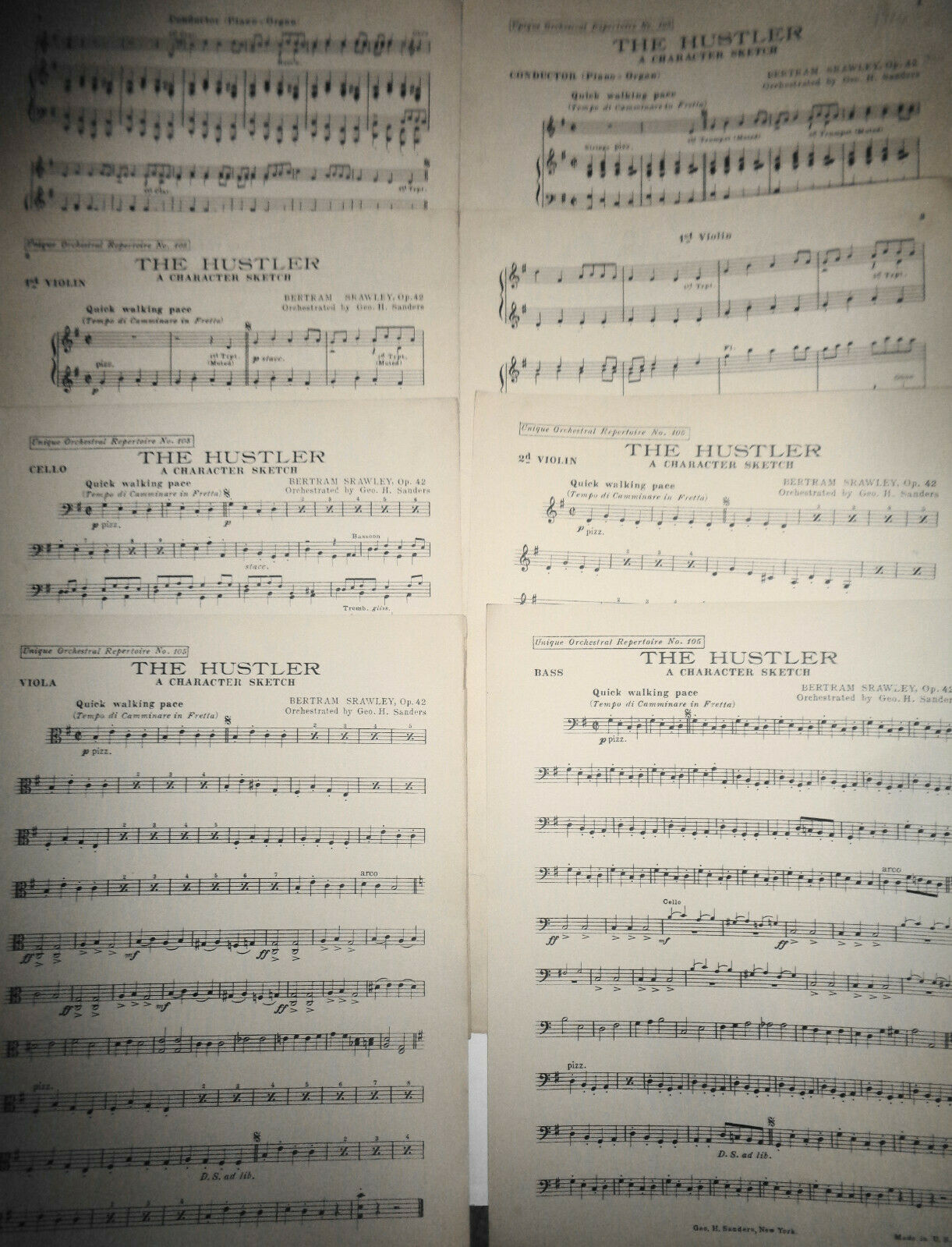 The Hustler : a character sketch : op. 42, by Bertram Srawley 1924 for orchestra