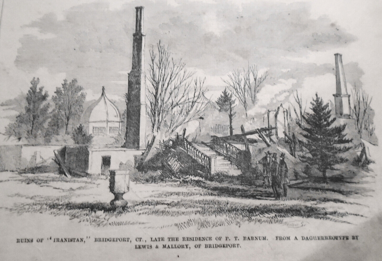 "Iranistan", Residence of P. T. Barnum & Ruins Of "Iranistan" - 1858 Leslie's