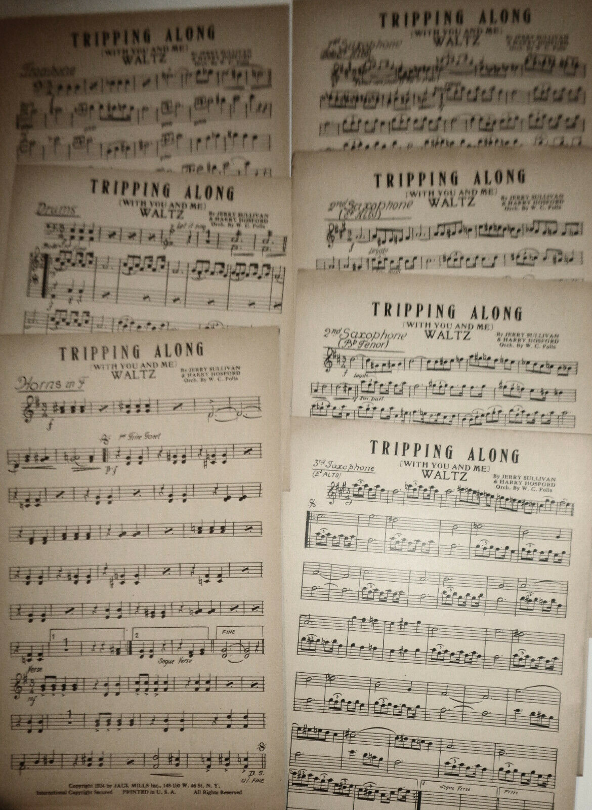 Tripping Along (with you and me) : (waltz) - for orchestra - 1924 Jerry Sullivan