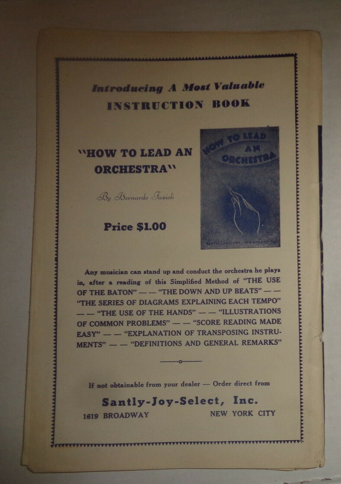 A MAN AND HIS DREAM - - FOX TROT -- SHEET MUSIC FOR ORCHESTRA - 1939