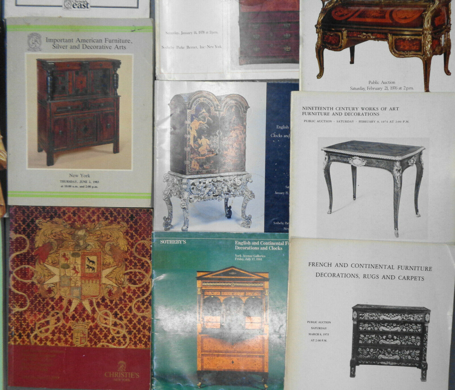 26 Furniture auction catalogs from Christie's & Sotheby's lot - 1970s to 2000s