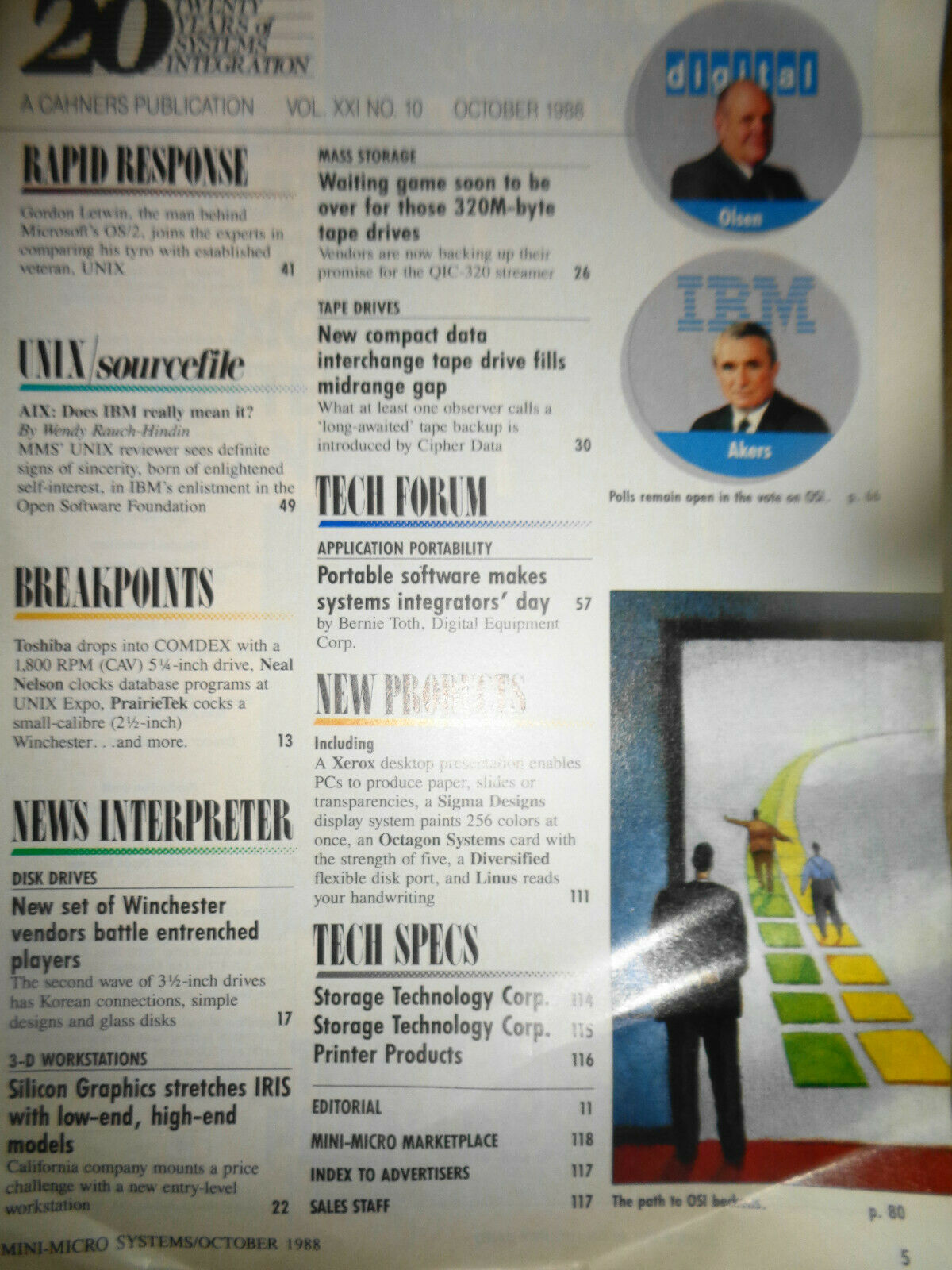 Mini-Micro Systems magazine October 1988. IBM and DEC.